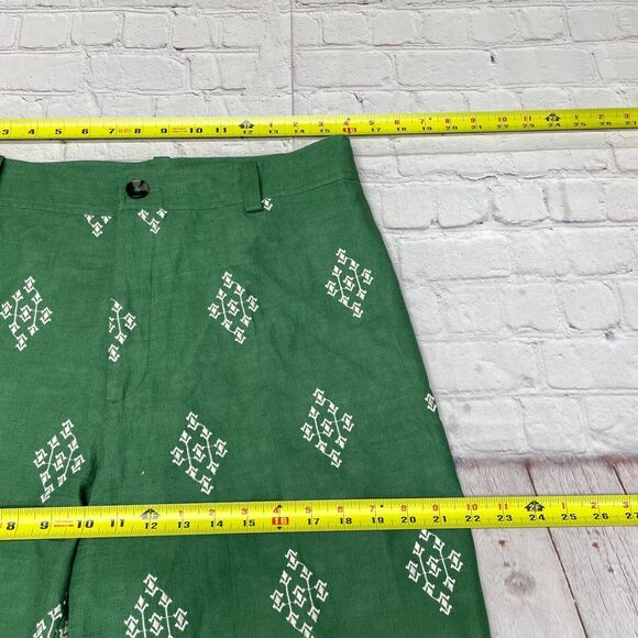 Zara Green Wide Leg Pants with White Pattern - Picture 3 of 16